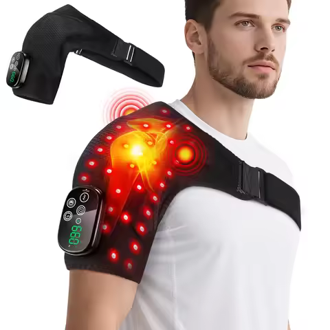 Local Stock Cordless Red Light Shoulder Massager 660nm 850nm Arm Shoulder Brace Thermal Massage Shou