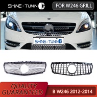 For B Class W246 2012-2019 Year B180 B200 B250 B220 Diamond GT GRILLE Black Silver Front Bumper Grille
