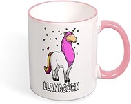 Beautiful Color Mug Mouth And Handle Llama Unicorn1 tea cup coffee cup pink-Llama1