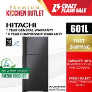 Hitachi Japan 601L Inverter 2 Door Stylish Series Refrigerator R-V710P7M-1 BBK | New EER Standard | 5 Star Rating | Peti Sejuk | Peti Ais *Non Klang Valley