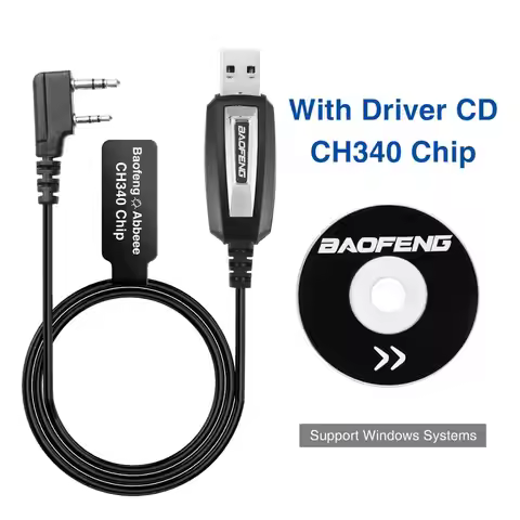 Baofeng CH340 USB Programming Cable with CD Driver Win10 for Baofeng Walkie Talkie UV-5R UV-82 BF-88