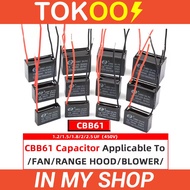 CBB61 Capacitor 450vac Fan Starting Capacitor 1UF/1.2UF/1.5UF/1.8UF/2UF/2.5UF