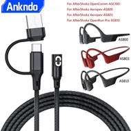 2-in-1 AfterShokz Charging Cable /For AfterShokz OpenRun Pro AS810 Aeropex AS800 AS803 Bone Conduction Headphone Magnetic USB 5V 1A Charging Cable