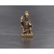 Golden bronze statue: Te Cong - holding a fan, holding a wine gourd