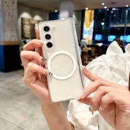 Suitable for Samsung w25 Phone Case Transparent zfold4 Protective Case w23 Creative Magnetic fold5 S