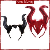 AOTO Devil Horns Headband Ox Horn Headband Halloween Demon Horn Headwear Devil Horn Hair Hoop Hallow