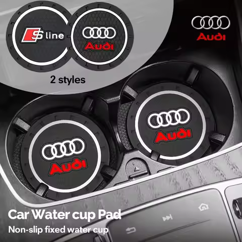 2pcs Car Coaster Water Cup Slot Non-Slip Mat Pad Silicone For Audi A1 A3 A4 B8 8P 8V A6 C7 A5 Q5 B7 