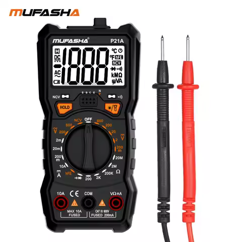 MUFASHA TRUE RMS Multimeter AC/DC Flashlight Digital 6000 COUNTS NCV Smart Multimeter High Precision
