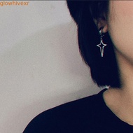 GLOWHIVE Korean Style Ear Cuff Simple Cool Triangle Fake Piercing Stainless Steel Drop Earring Non-P