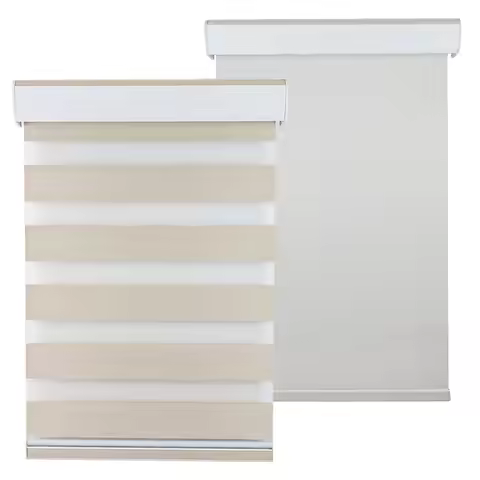 Factory Supply Spring Control Easy To Clean Double Layer Roller Blinds For House Windows