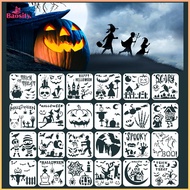 24Pcs Pumpkin Bat Skull Halloween Template Stencil DIY Layering Stencils Craft Stencils Set Coloring