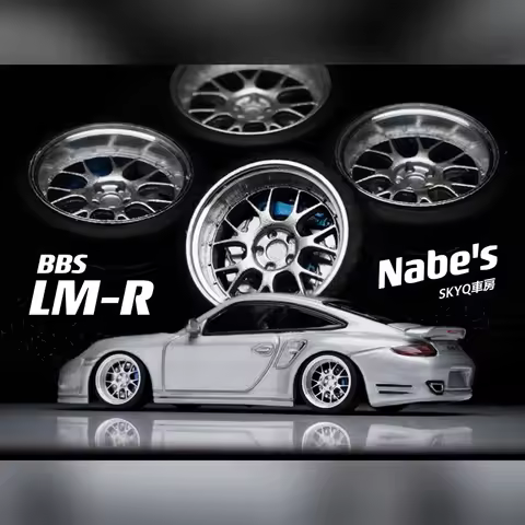 1/64 Nabes Chika Wheels BBS LMR LM-R or Brake 8.9mm 9.7mm Independent Metal Polish Wheel W Rubber Ti