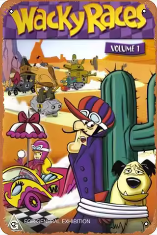 Wacky Races Vintage Movies Tin Signs,Celebrity Poster Film Television Poster Retro Gift Karaoke Man 