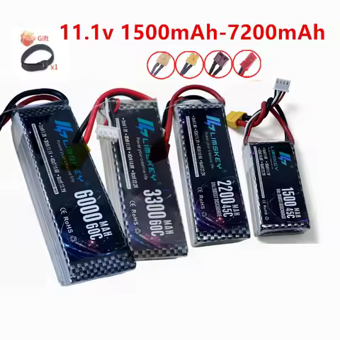 3S Lipo Battery 11.1V 1500/1800/2200/2800/3000/3300/4200/5200/6000/7200mAh Deans T Connector XT60 Fo