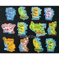Fridge Magnet States in Malaysia (PVC) Map | JOHOR | TERENGGANU | PERAK | MELAKA | PENANG  | SELANGO