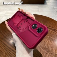 Cases for OPPO A18 A38 A60 A58 A78 A58X A98 A1X A2X CPH2591 CPH2579 Soft Silicone Hello Kitty Mirror