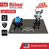 Riino Flippable Build In Gas Stove Ultra Slim Tempered Glass 2 Hyper Burner Stove Cooker XK203G