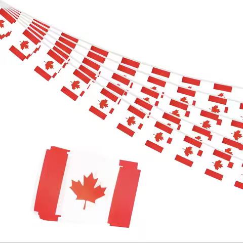 Canada Flag 14x21cm 20/set Canada Bunting Flags Canada Pennant String Banner Buntings Festival Party