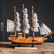 一帆风顺帆船摆件 Smooth Sailing Ship Decor Nordic Home Office Display 48H Ship Model Boat Ornament for Livin