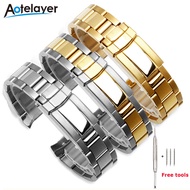 Aotelayer 17mm 20mm 316L Solid Stainless steel strap mens watch accessories for Rolex Daytona series arc mouth waterproof steel strap women watch band