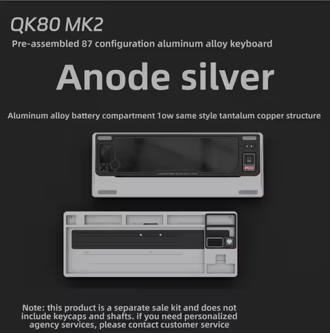 QK80 V2 Mk2 3Mode Mechanical Keyboard Kit with Screen Aluminium Material Case Wireless Wired DIY Cus