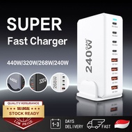 (SG)220W/268W/320W/440W Desktop Charger Super Fast Charger 8/7Port Type-C+USB-A PD Socket Charger Fo