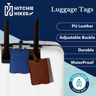 Hitchie Premium Leather Luggage Bag Tag Strap Travel Tagging Beg Travelling Name Label Suitcase Bagg