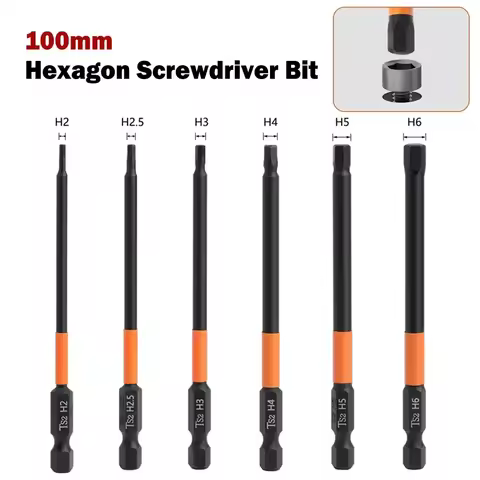 Hex Head Allen-Wrench Drill Bits Kit 1/4Inch Quick Change Impact-Driver Magnetic Screwdriver Bits H 