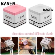 KARENGOODS Snooker Neutral Pool Chalk, Fine Powder Square TP7500 Billiard Chalk,  Non-slip Pink/Grey
