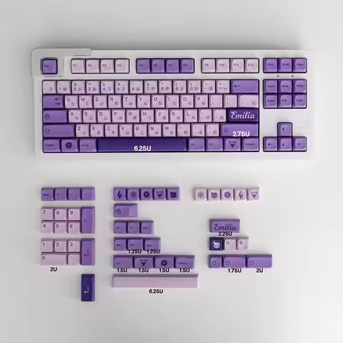 XDA Frost Witch Keycaps 134 Keys PBT Dye Sublimation Purple Emilia Japanese Mechanical Keyboard Cust