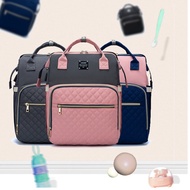 ☽LEQUEEN New Diaper Bag Sunshade Bed Bag Portable Portable Folding Crib Mummy Bag Multifunctional Ba