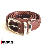 Vintage FOSSIL Braided Genuine Leather Belt