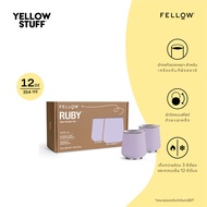 Fellow-Ruby Drink Tumbler 12 Oz. Temperature-Retaining Glass Stainless Steel Mug