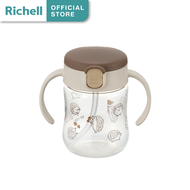 Richell(ริเชล) ลายใหม่ TLI Mugs!! แก้วน้ำหัดดูดหลอด Straw Mug สเต็ป 2 หลอดสุญญากาศกันสำลัก