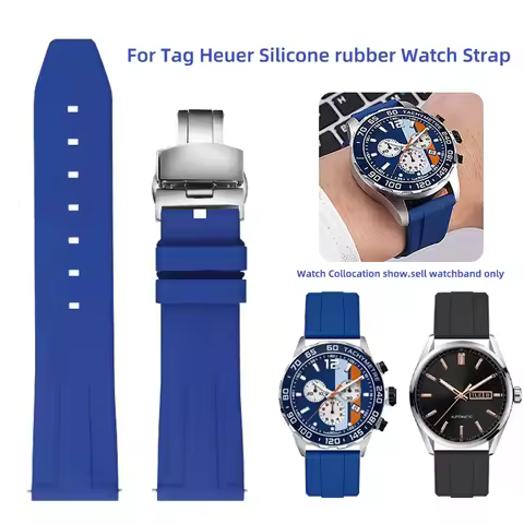 19/20/21/22mm Quick-release silicone strap for TAG Heuer F1 Gulf Aquaracer Carrera Rolex Water Ghost