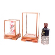 Vip🔥Customized Liquor Moutai Storage Cabinet Moutai Liquor Rack Transparent Display Packing Boxes Single Solid Wood Base