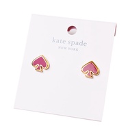 【KATE SPADE】 琺瑯桃心針式耳環-紫紅