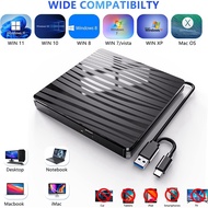 External CD/DVD Drive for Laptop USB 3.0 &amp Type-C Portable CD DVD +/-RW Burner Optical Drive Read