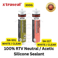 X'TRASEAL SN-501 SA-117 100% RTV Neutral / Acetic Silicone Sealant WHITE / CLEAR