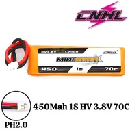 CNHL Ministar 3.8V HV 450mAh 70C 1S Lipo Battery with PH2.0 Plug CNHL450/70-1S