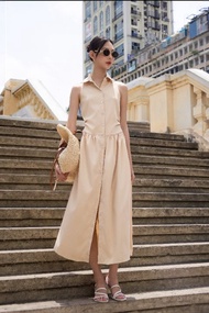 Ceci cela - Đầm dáng dài cổ sơ mi Haven