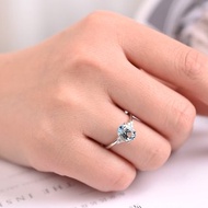 18K白金海藍寶戒指