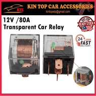 Max 80 Car 12V 80A 5 PIN Relay Transparent Relay 1pcs