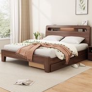 [Sg Sellers]Solid Wood Bed Double Bed Bedframe Bed Frame with Mattress Bed Single/Queen/King Bed Solid Wooden Bed Frame  Super Single Bed
