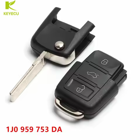 KEYECU Replacement Flip Remote Key 3 Button 434MHz ID48 Chip for Volkswagen Golf Passat Polo Seat Sk