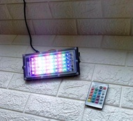 Lampu Sorot Slim Led RGB 50 Watt 50W warna warni