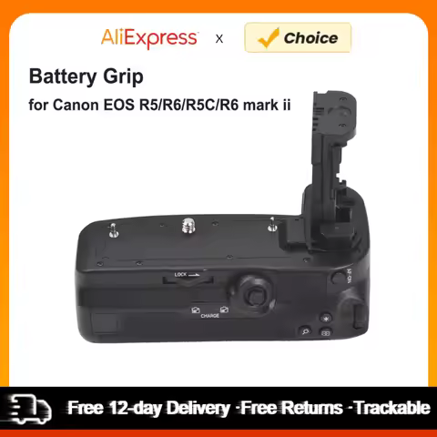 BG-R10 Vertical Battery Grip Holder w/ Dual Battery Slots for Canon EOS R5/R6/R5C/R6 mark ii Battery