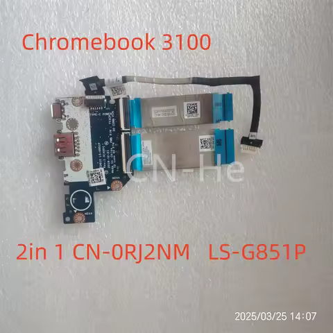 For Dell Chromebook 3100 2in 1 Laptop Replace USB Board 0RJ2NM LS-G851P With Cable 06Y2Y6 0D2D9P 0F4