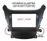 กรอบจอแอนดรอยด์ หน้ากากวิทยุ หน้ากากวิทยุรถยนต์ HYUNDAI ELANTRA ปี2014-2017(2018) RHD. สำหรับเปลี่ยนเครืองเล่น 2DIN7"_18cm./เครื่องเล่นจอ Android 7" (งานไต้หวันหวัน)