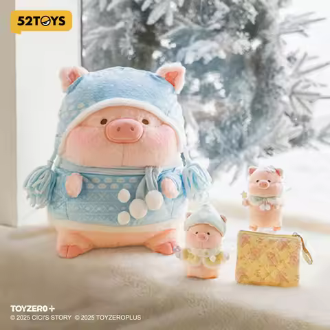 52TOYS LuLu the Piggy Winter Series - Snow Elf, Mushroom Elf Lu Plush Keychain, Winter fashion Lu
